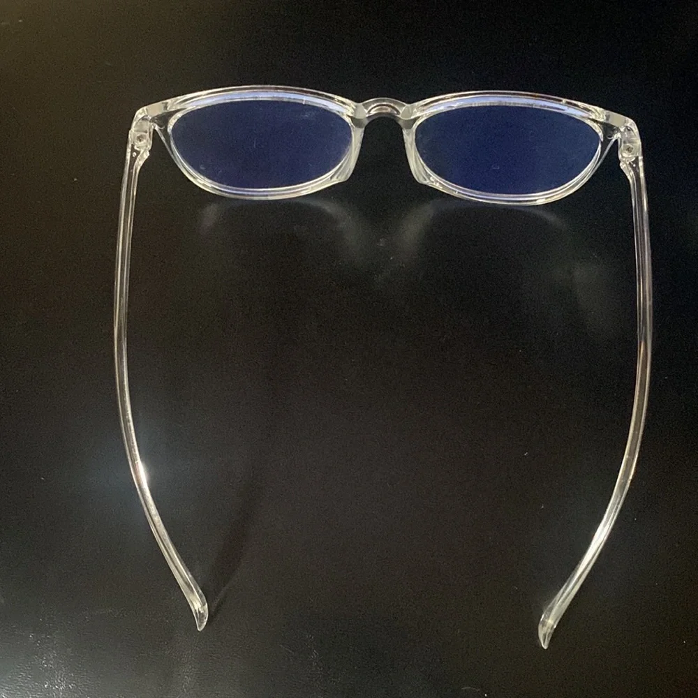 Oversize clear plastic blue light blockers eyeglasses